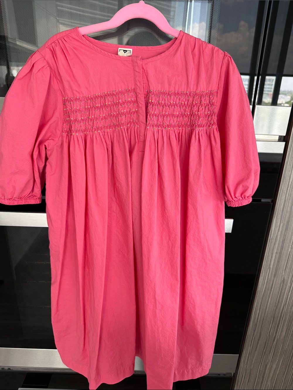 Caramel Girls' Pink Smocked Casual Dress